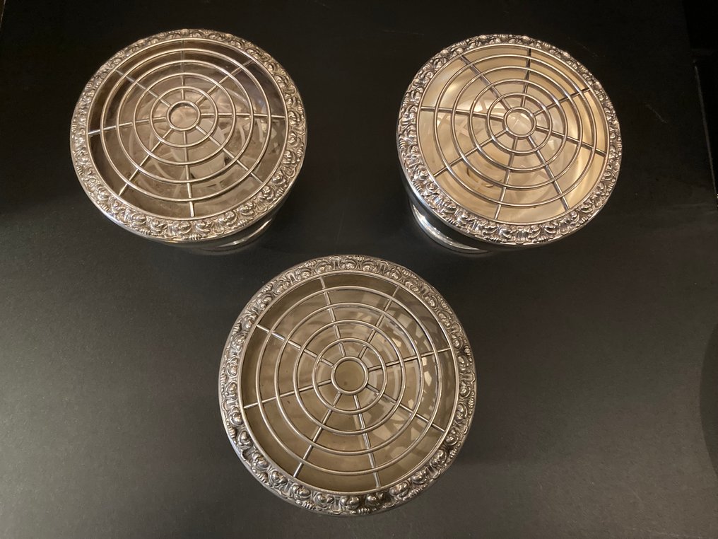 Ianthe - 带盖花瓶 (3)  - 镀银 - Rozen碗 #1.0