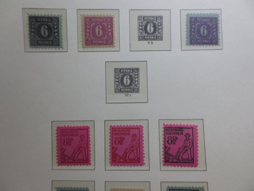 Συμμαχική Κατοχή - Γερμανία (Σοβιετική ζώνη) 1945/1949 - Πολύ καλή η συλλογή μετά την κυκλοφορία, με σχεδόν ολοκληρωμένη την περιοχή Mecklenburg. #2.1