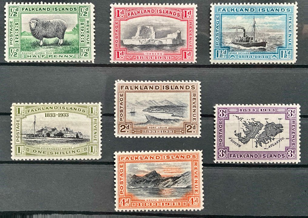 大英國協 1873/1958 - 锡兰、巴巴多斯、福克兰、英属圭亚那、南罗德西亚……，5张插卡，全新未邮寄。 - Michel #1.0