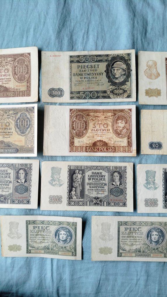 Polen. - 11 Banknotes - Various Dates  (Ingen mindstepris) #2.1