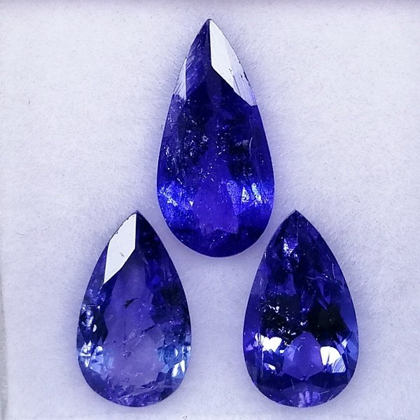 3 pcs 蓝色 坦桑石 - 5.08 ct - 西班牙宝石学院(IGE) #1.0