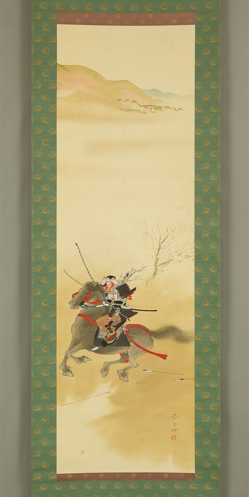 Samurai Musya Warrior - 鞍上英姿 Magnificent and Splendid Figure on Saddle - Koyama Eitatsu 小山榮達 (1880-1945) - Japan  (No reserve price) #2.1