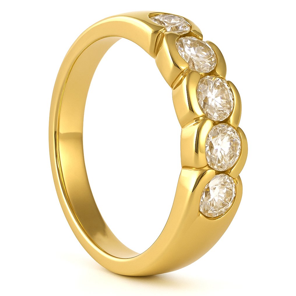 Δαχτυλίδι - 18 καράτια Κίτρινο χρυσό -  0.85ct. tw. Διαμάντι (Φυσικό)  #1.0