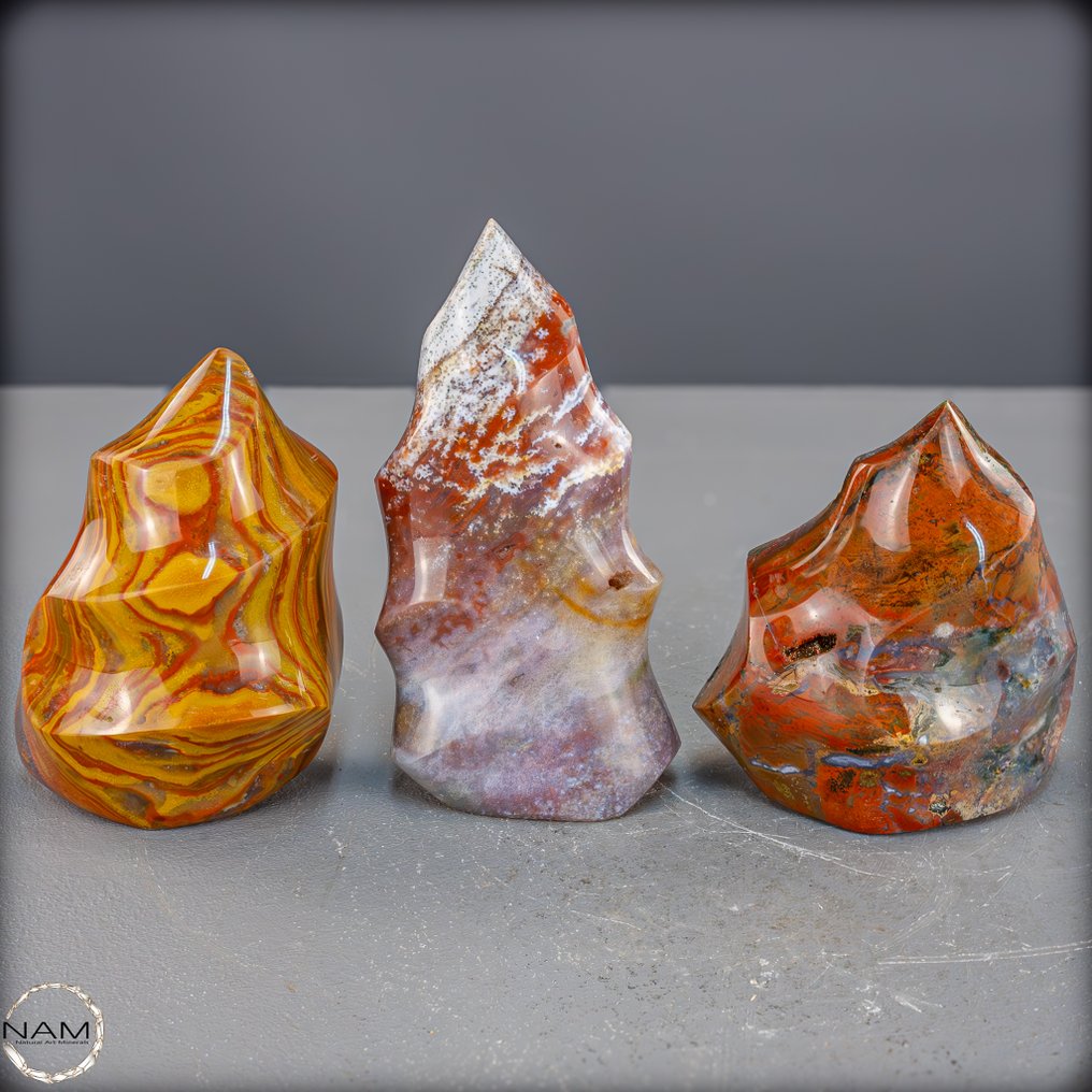 Φυσικές φλόγες Ocean-Jasper εκφραστικό σετ συλλέκτη- 1991.95 g - (3) #4.3