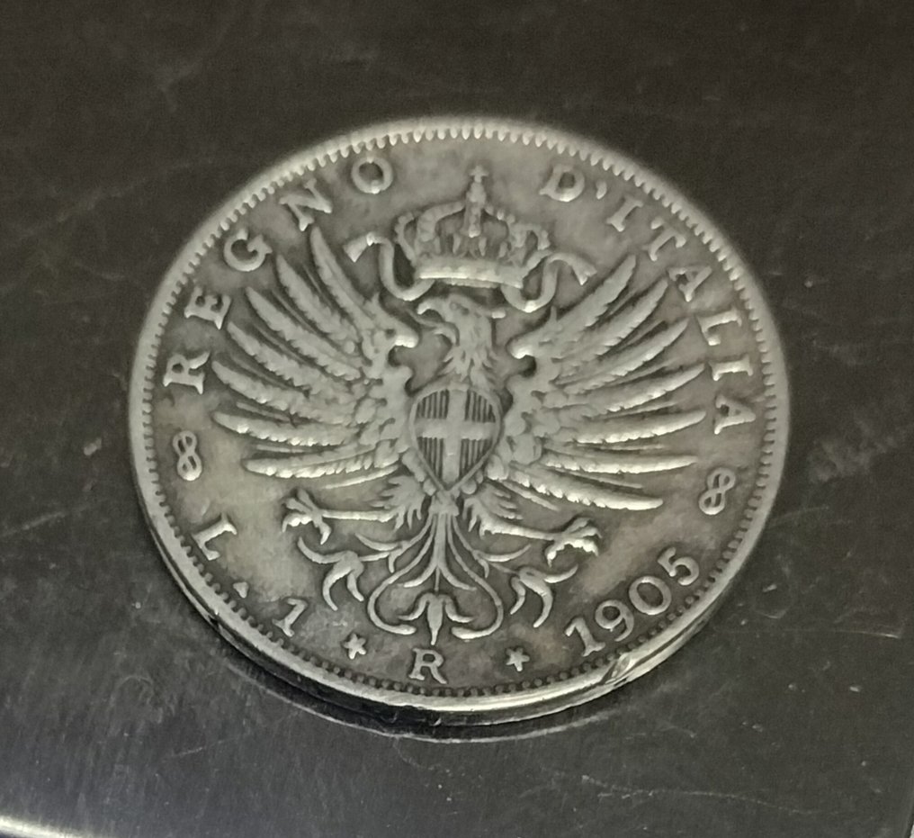 Ιταλία, Βασίλειο Vittorio Emanuele III. 1 Lira 1905 "Aquila Sabauda"  (χωρίς τιμή ασφαλείας) #1.0