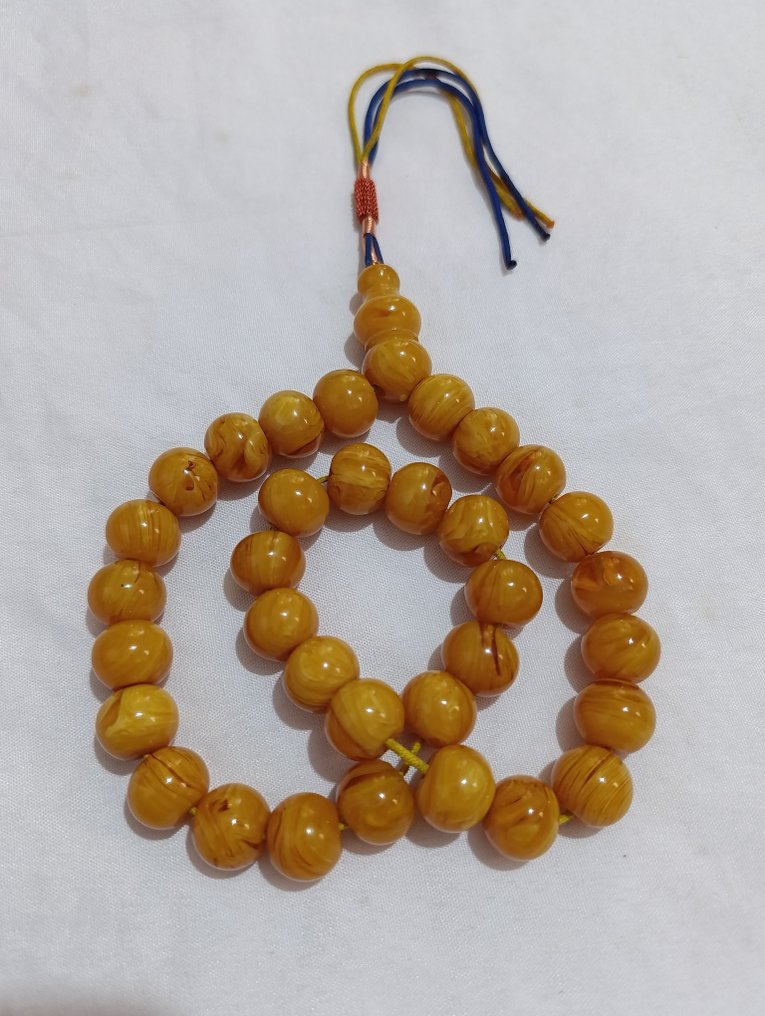  Terço - Âmbar - 1970-1980 - Rosário de Contas de Oração Raro  #2.1