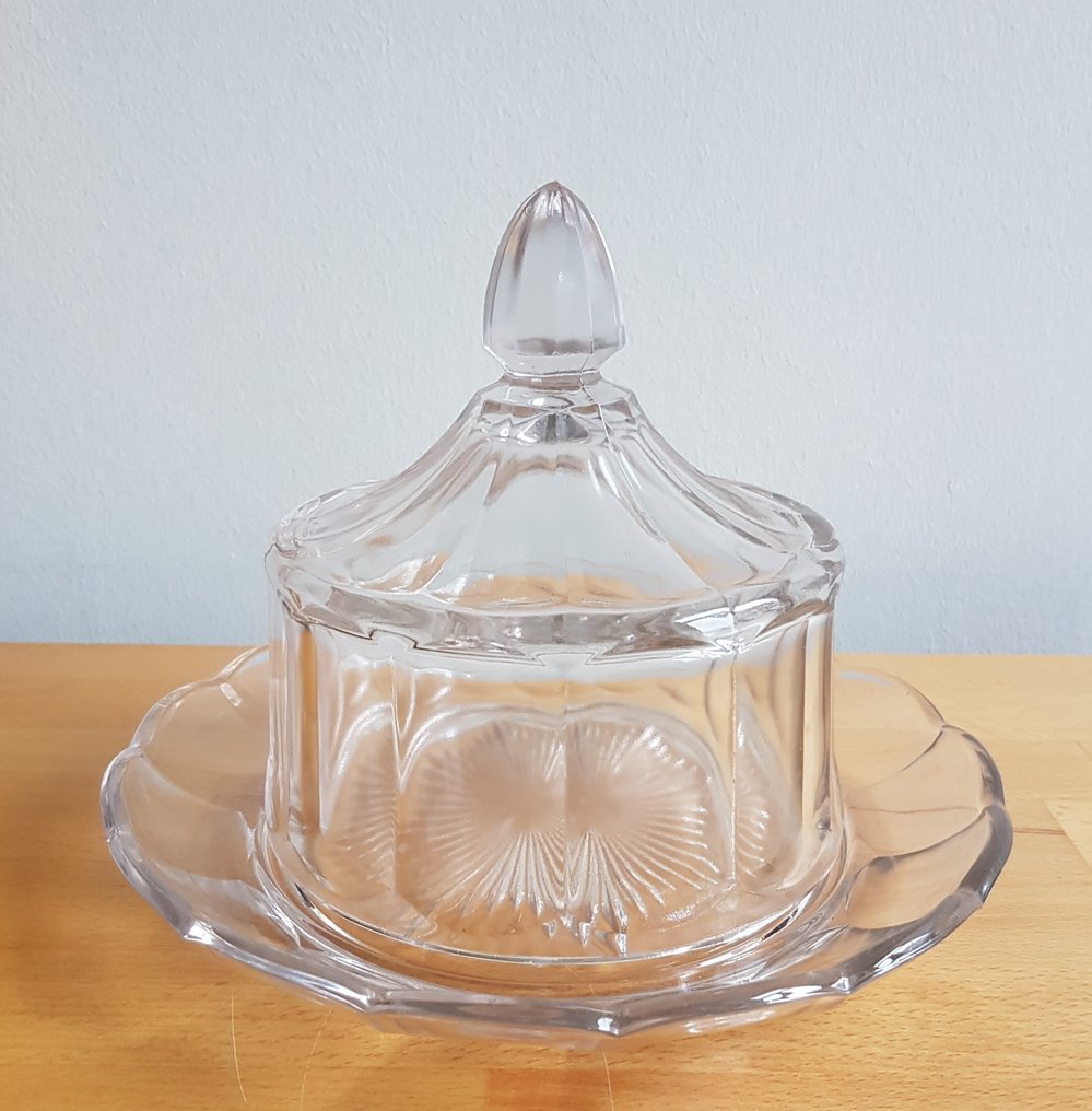 Val Saint Lambert, LUXVAL - Charles Graffart - Πιάτο βουτύρου - Service à Larges Cotes Plates - Γυαλί - KAASSTOLP/Κουτί τυριού #3.2