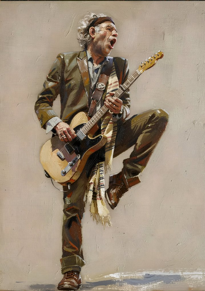 The Rolling Stones - Keith Richard -By artist Andrea Boriani - Handmade Digital Art - High Quality Giclee - 1/20 #1.0