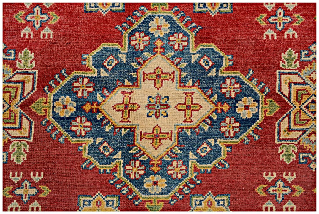 Afghan, Kazak, Μοναδικό χειροποίητο χαλί με κόμπο, φυσική μαλλί. - Χαλί - 210 cm - 150 cm - Παραδοσιακό χειροποίητο χαλί #2.1