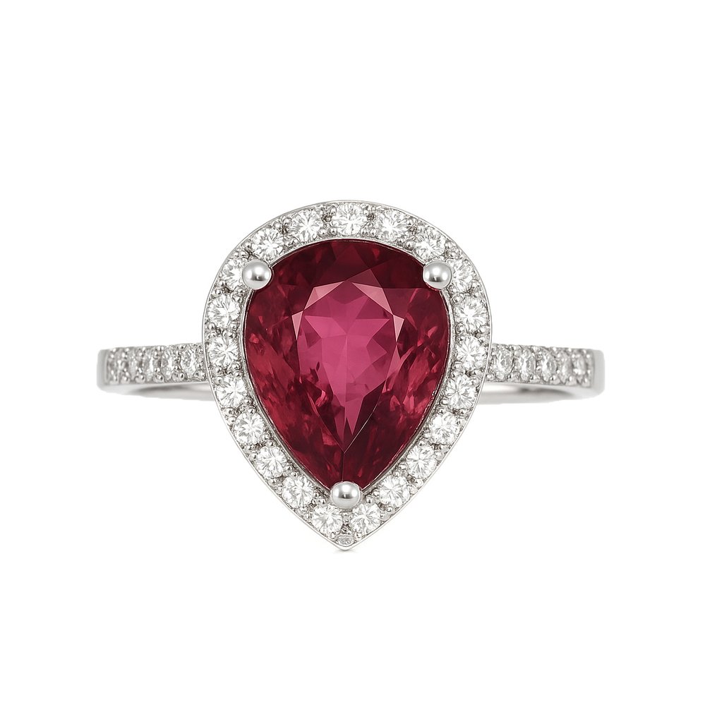 Δαχτυλίδι - 18 καράτια Λευκός χρυσός -  2.48ct. tw. Τουρμαλίνης - Διαμάντι #3.2