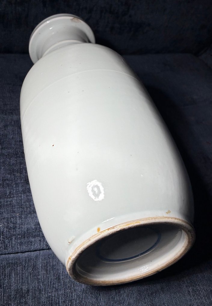 白色滚筒花瓶 - 蓝色覆盖下的双圈（不设底价出售） - 瓷 - 中国 - Qing Dynasty (1644-1911) #3.2