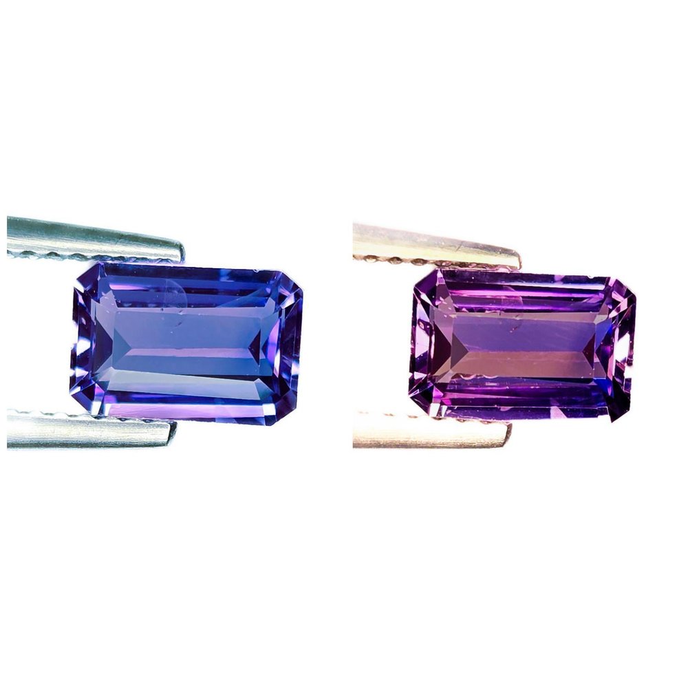 没有保留价 蓝色, 紫色 蓝宝石  - 1.58 ct - 国际宝石研究院（IGI） - 未加热变色 #1.0