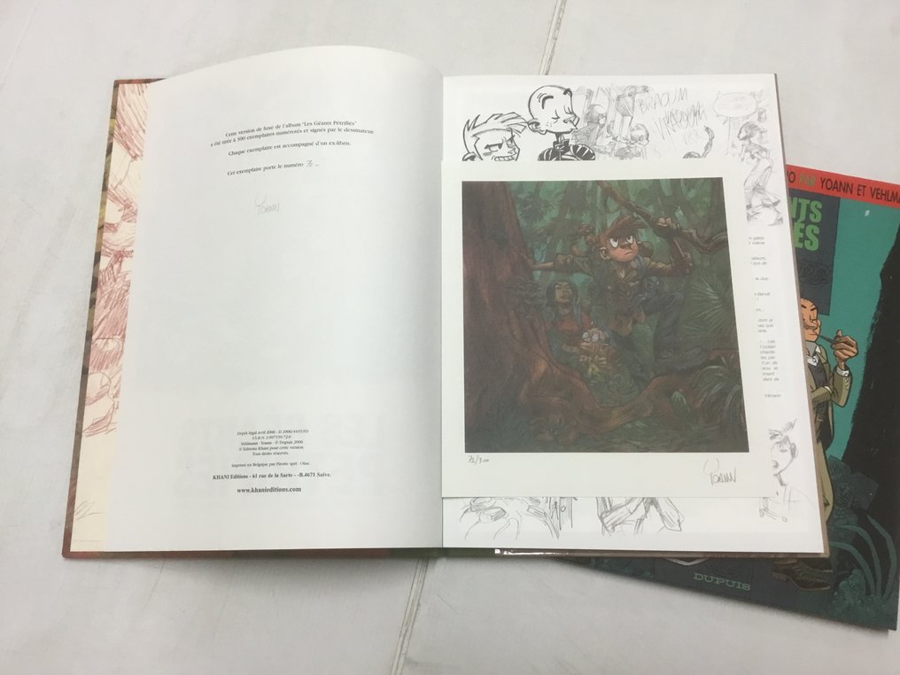 Spirou et Fantasio - Les Géants pétrifiés + suppléments + dédicace - 2x C - 2 Album - Limitált kiadás - 2006 #3.2