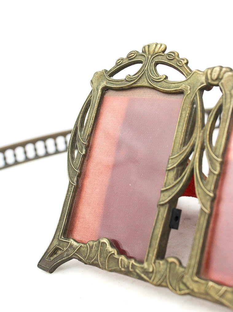 Cadre photo double style Art Nouveau - Fotolijst  - Messing, Glas #3.2