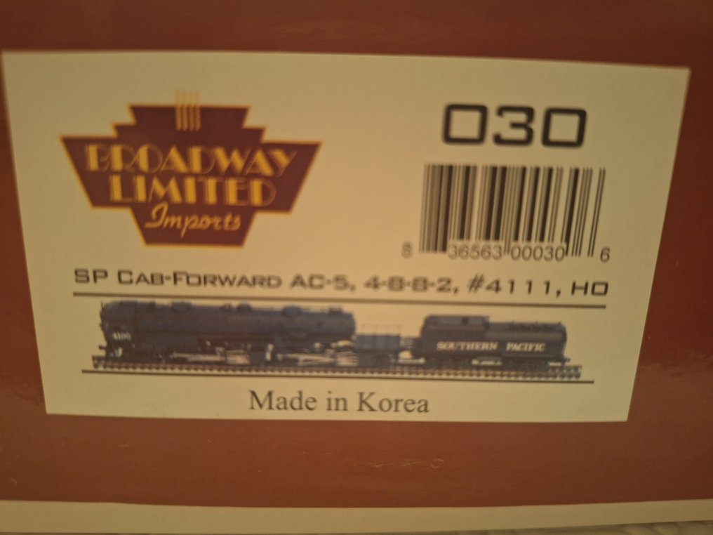 Broadway Limited Imports H0 - 030 - 模型火車 (1) - 包括机车和煤水车；南方太平洋号#4111 - Southern Pacific #1.0