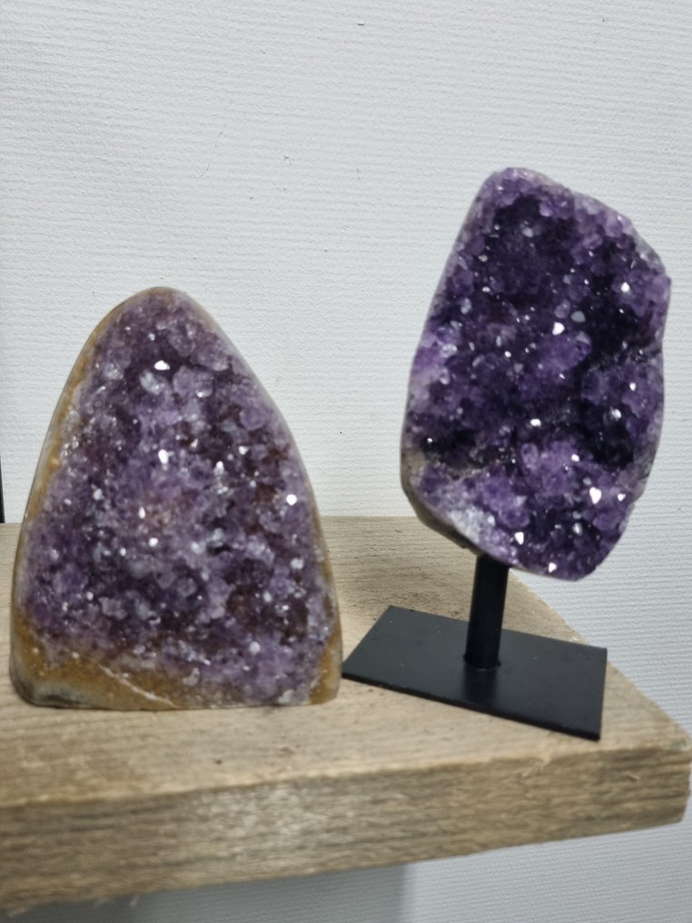 HQ Amethyst 镶边抛光，尺寸为13.7 - 10.7厘米- 1284 g - (2) #1.0