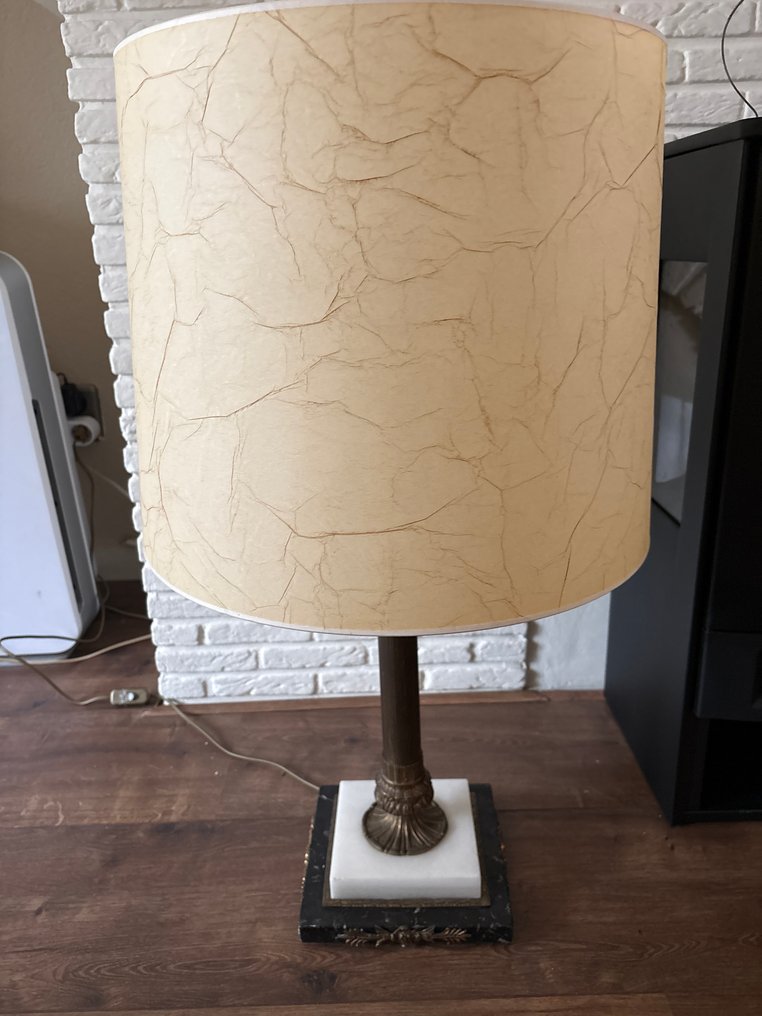 Φωτιστικό δαπέδου - Μάρμαρο, Ορείχαλκος, Μέταλλο, Textile #1.0