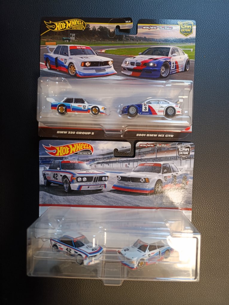 Hot Wheels 1:64 - Model race car  (4) - BMW 320 Group 5; 2001 BMW M3 GTR #1.0