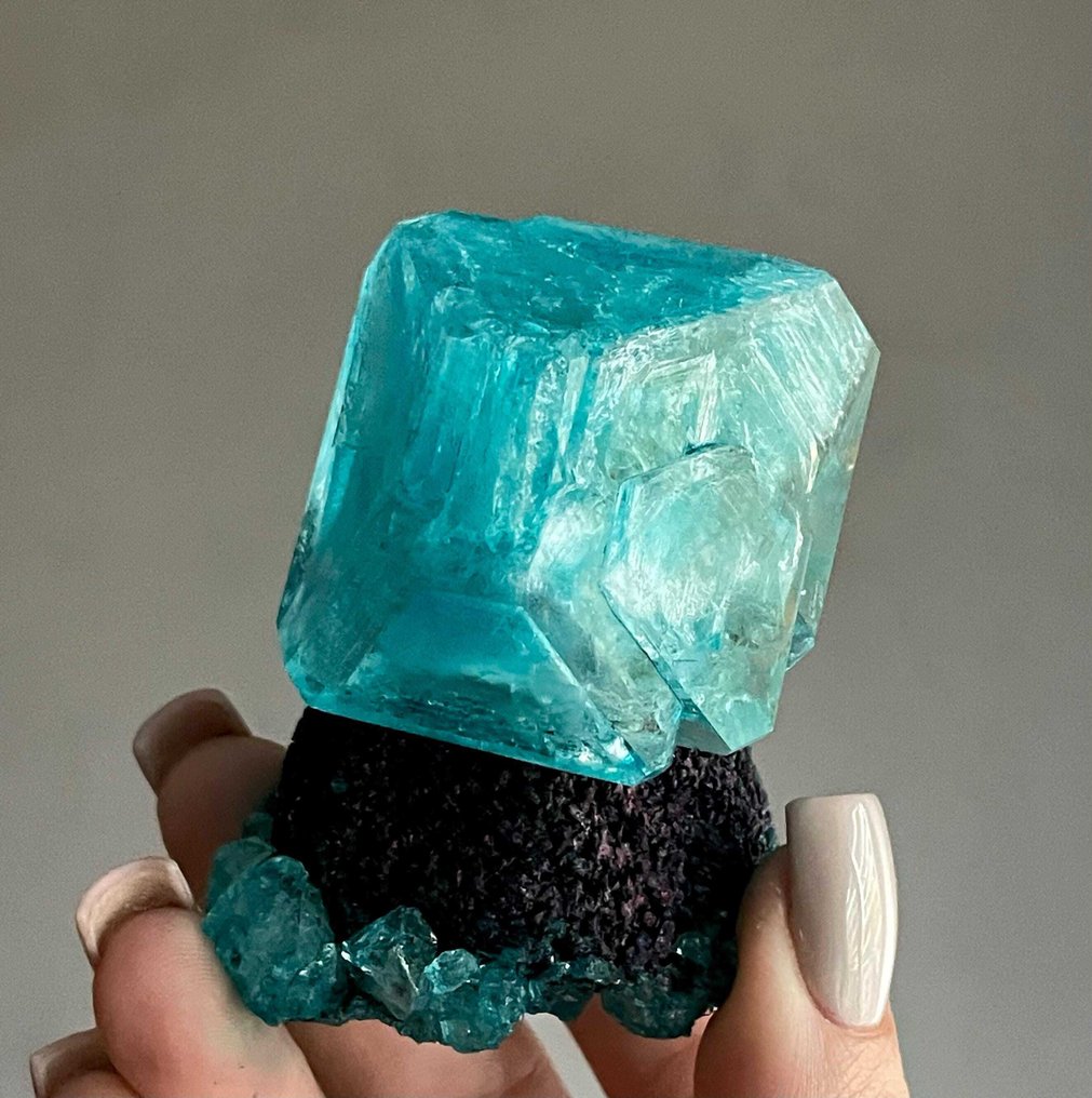 101g einzigartiger Aquamarin ALUNITE Kristall auf Matrix LAB Kristallcluster - Höhe: 5.7 cm - Breite: 6 cm- 101 g #2.1