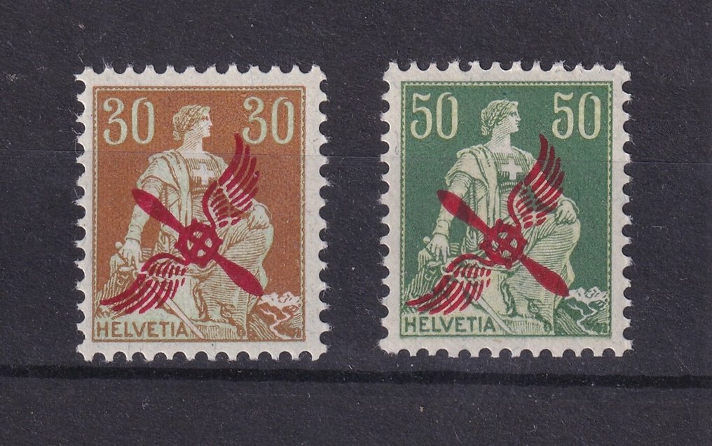 Ελβετία 1919/1920 - Ταχυδρομείο Αεροπορικό, A1/A2 - 2 Νέες Τιμές MNH #1.0