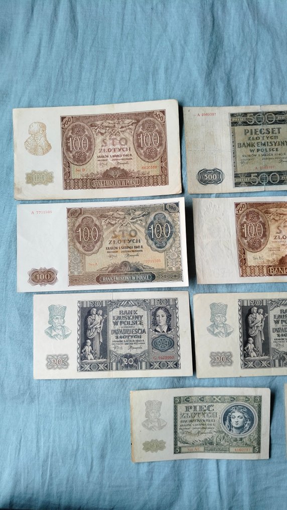 Polen. - 11 Banknotes - Various Dates  (Ingen mindstepris) #1.0