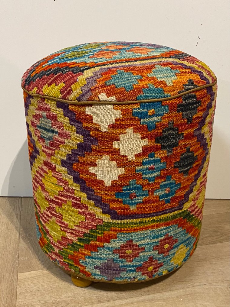 Kelim Poef (Ei käytetty / Uusi) - Matto - 38 cm - 38 cm #1.0