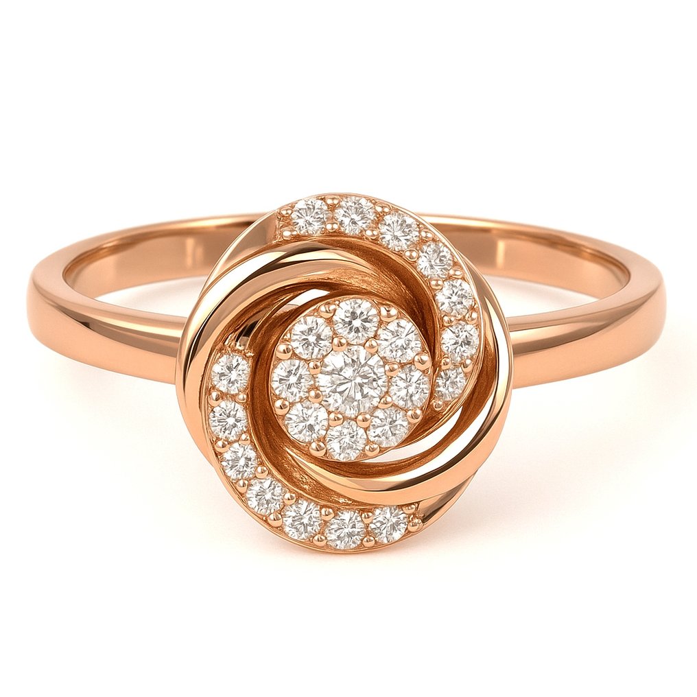 Δαχτυλίδι - 18 καράτια Λευκός χρυσός, Κίτρινο χρυσό -  0.42ct. tw. Διαμάντι (Φυσικό)  #1.0