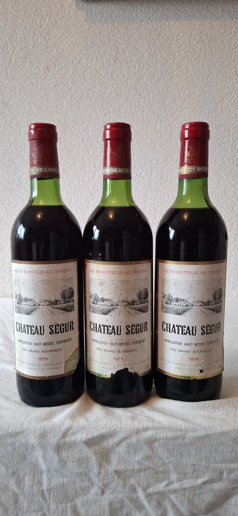 1975 Chateau Segur - Medoc Cru Bourgeois - 3 Flaskor (0,75L) #1.0