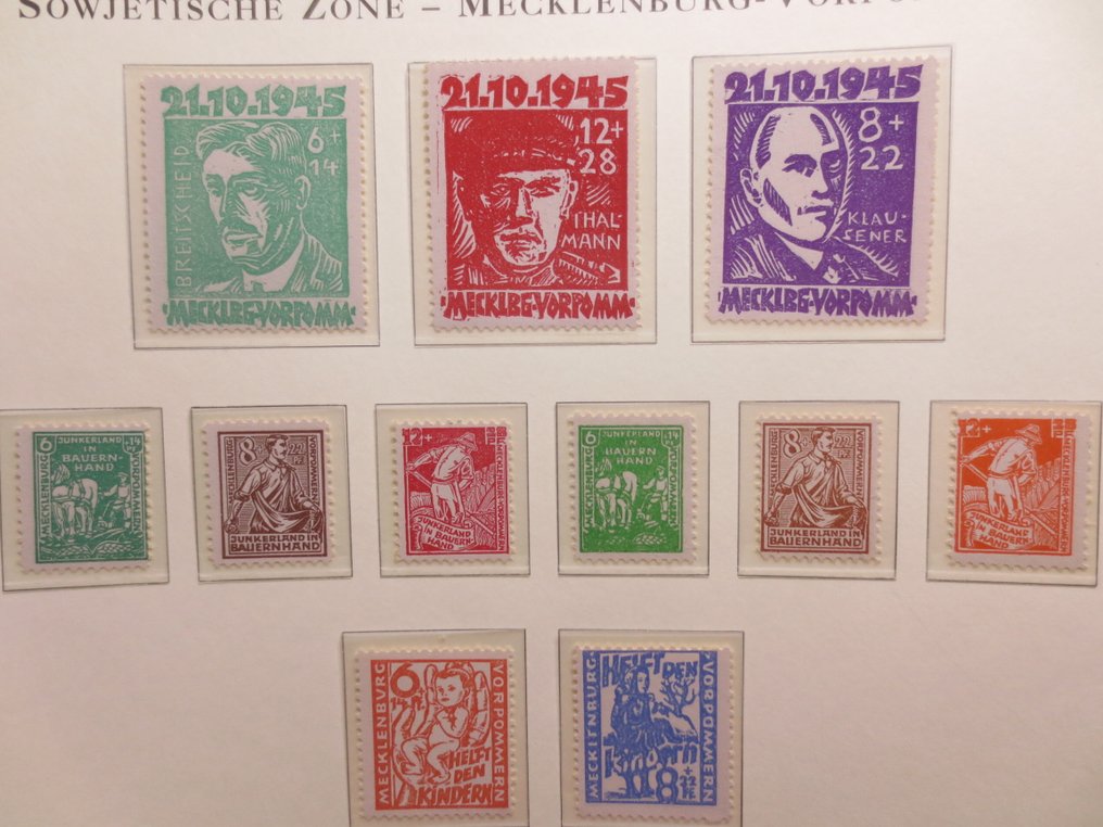 Συμμαχική Κατοχή - Γερμανία (Σοβιετική ζώνη) 1945/1949 - Πολύ καλή η συλλογή μετά την κυκλοφορία, με σχεδόν ολοκληρωμένη την περιοχή Mecklenburg. #4.3