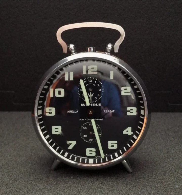 Pöytäkellot - WEHRLE Arella Repeat • Germany Design • RARE - Vintage Metalli - 1960-1970 #1.0