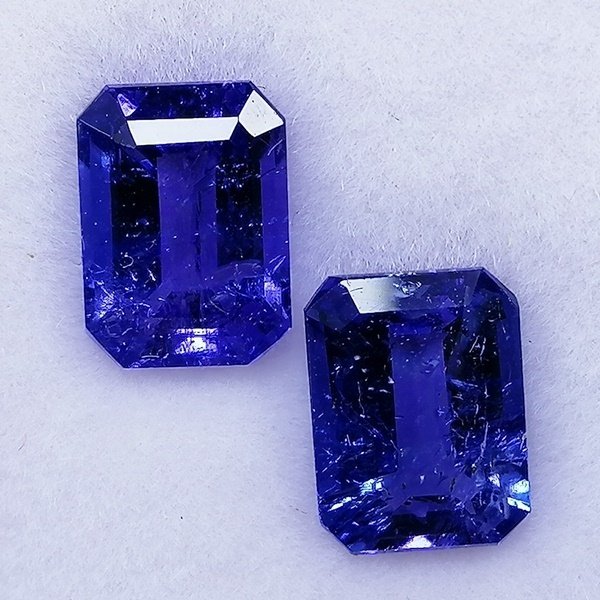 2 pcs  蓝色 坦桑石  - 3.71 ct - 西班牙宝石学院（IGE） #3.2