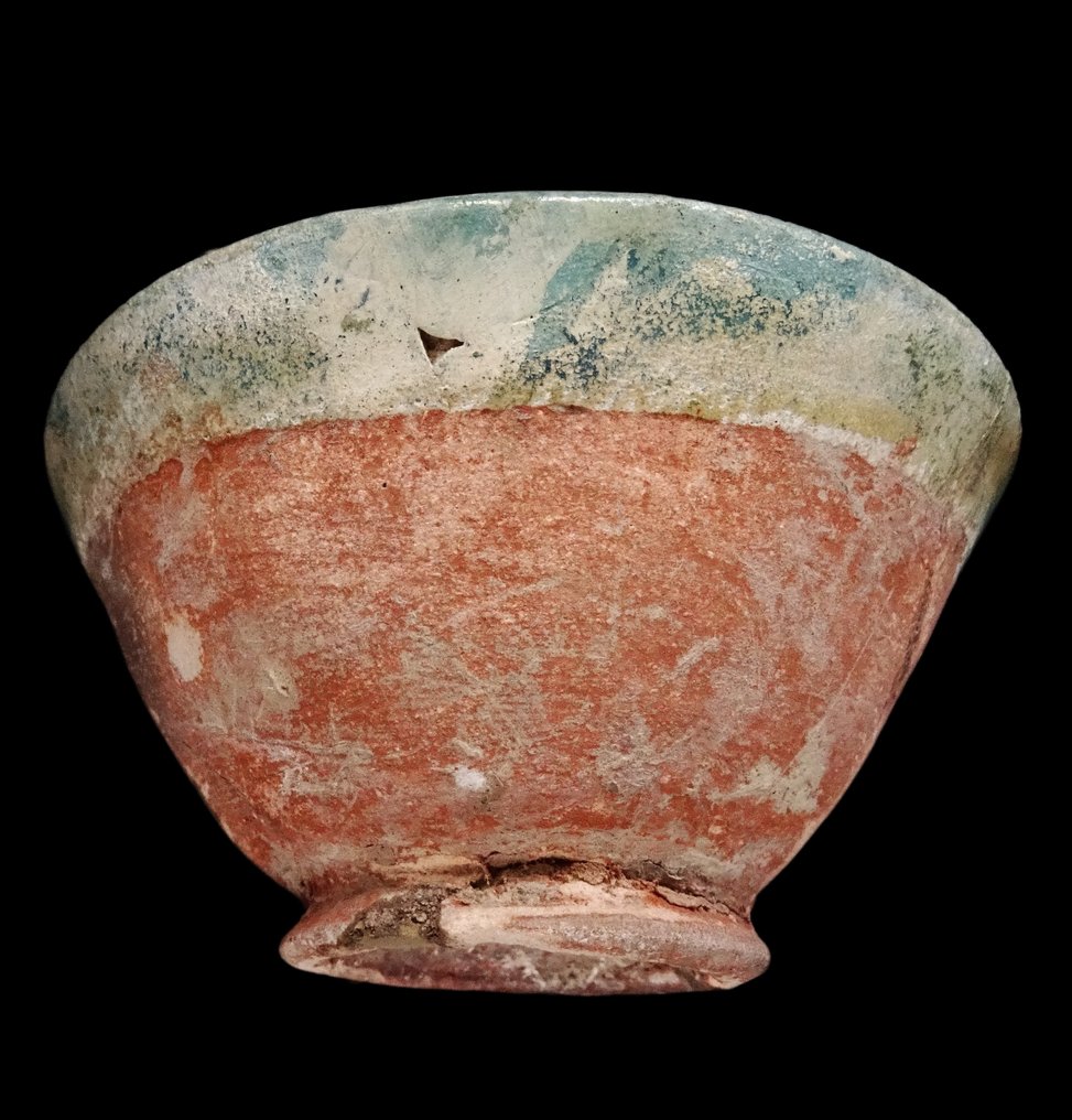 伊斯蘭 - 青绿色陶瓷杯 - 塞尔柱王朝 - 10世纪/12世纪  (沒有保留價) #4.3