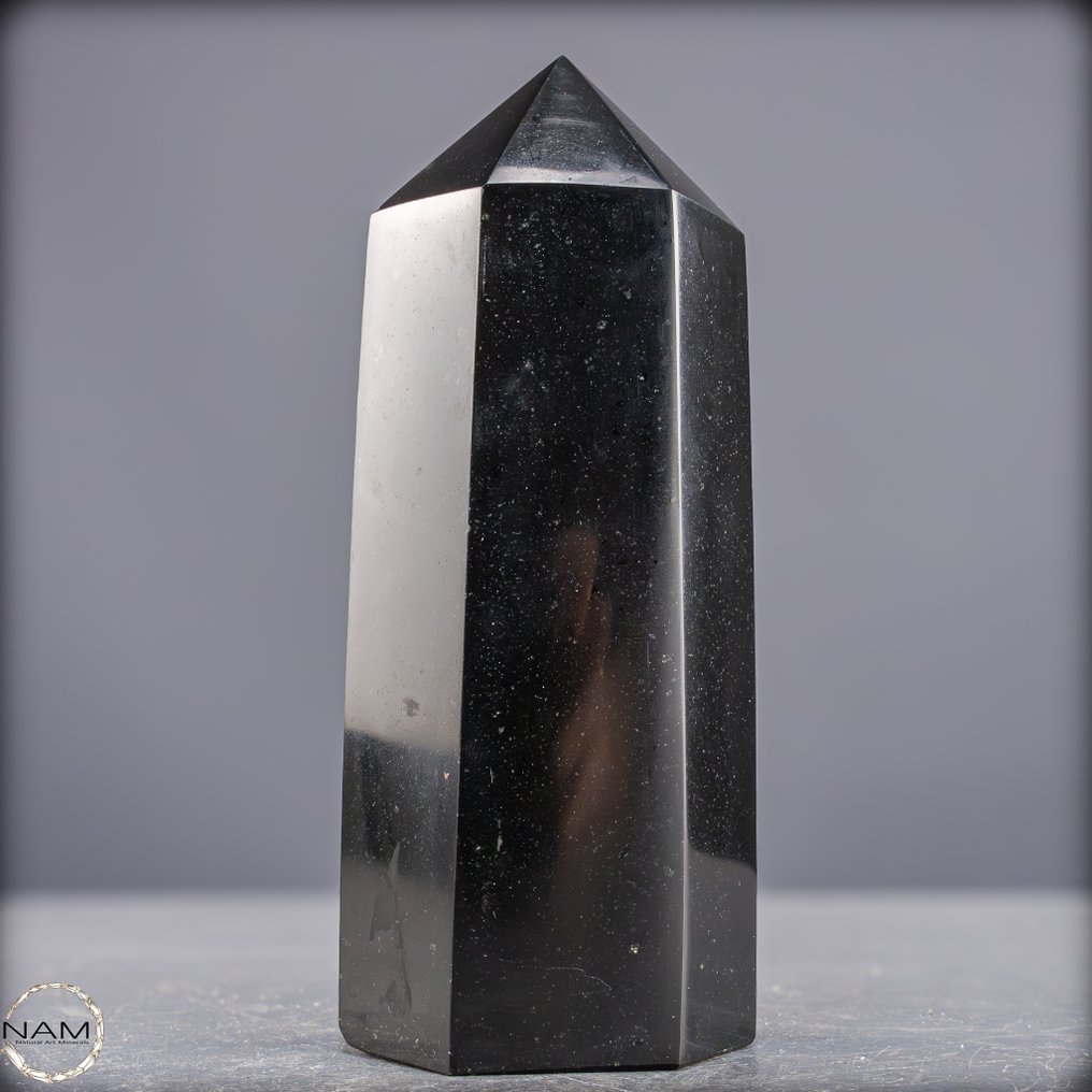 Φυσικός μαύρος οβελίσκος τουρμαλίνης Φύλακας της δύναμης και καθαρότητας, από τη Βραζιλία.- 979.35 g #1.0