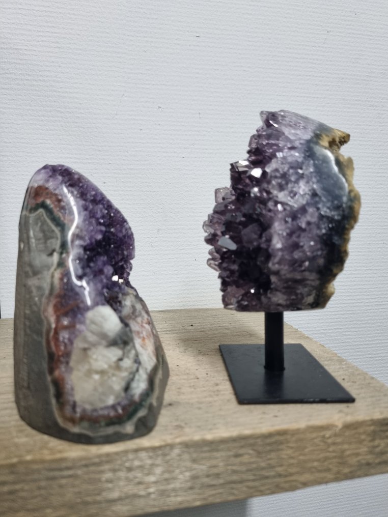 HQ 紫水晶，带抛光边缘，尺寸为12.6厘米至10.5厘米- 1108 g - (2) #4.3