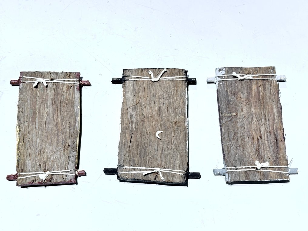 一组三幅土著树皮画 - 巴瑟斯特地区 - 北澳大利亚  (沒有保留價) #4.3