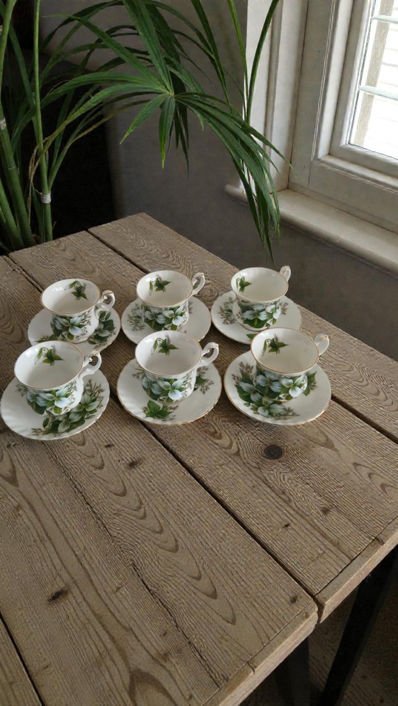 Royal Albert - 6人用咖啡套装 (12) - Trillium - 骨, 瓷 - 经典的外观 #2.1