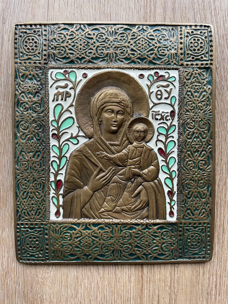 Εικόνα - Μητέρα του Θεού του Σμολένσκ - Μπρούντζος, Σμάλτο #1.0