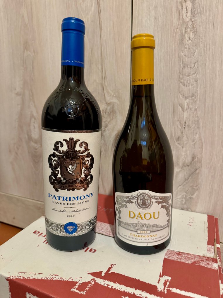2019 Patrimony Caves Des Lions & 2021 Daou Estate Chardonnay - Paso Robles - 2 Butelki (0,75l) #1.0