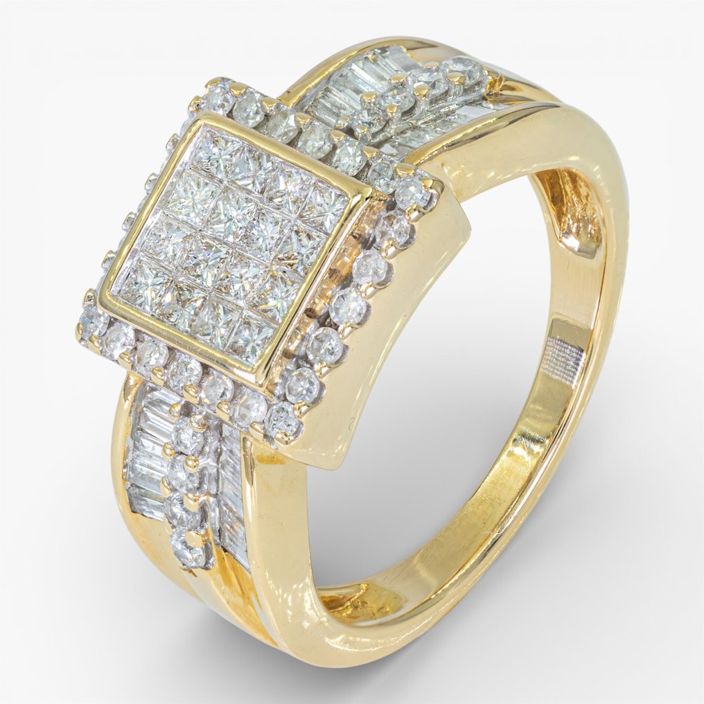 χωρίς τιμή ασφαλείας - Δαχτυλίδι - 14 καράτια HRD, Κίτρινο χρυσό -  1.10ct. tw. Διαμάντι (Φυσικό) #1.0