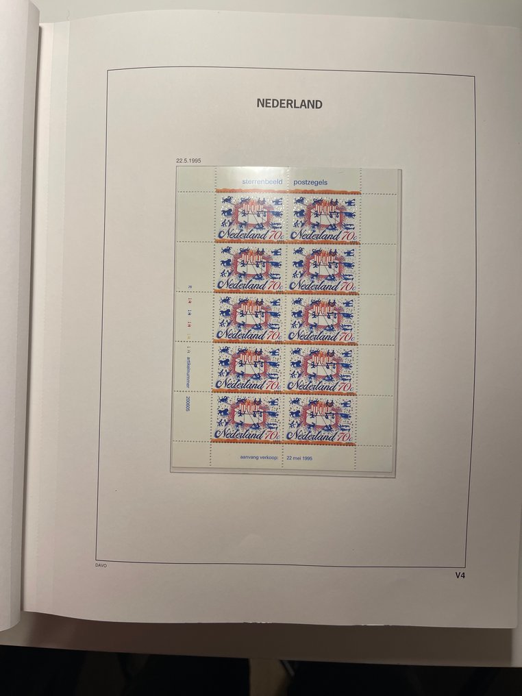 荷兰 1993/2024 - 高级集藏的薄片和挂册，共3本Davo预印本册，面值为 #4.3