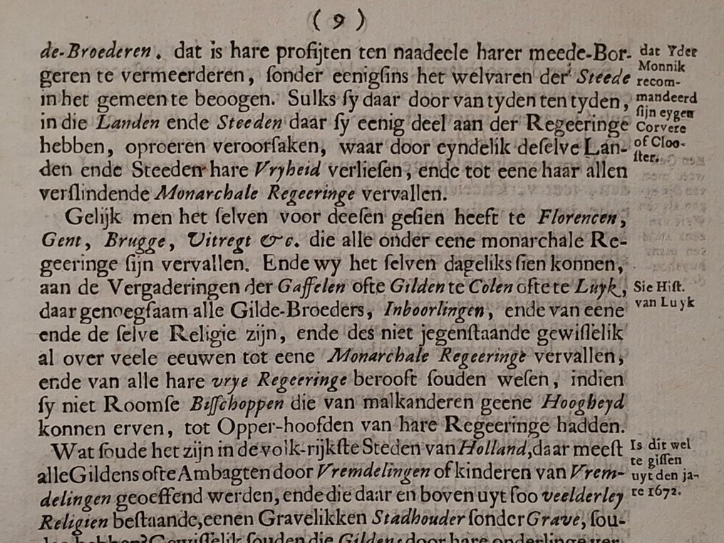 [staatsvormen] - Dat eene volks-regeering seer schadelick, eene monarchale doodelijck; ende eene aristokratike - 1684 #4.3