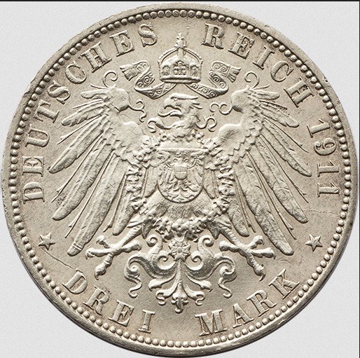 Allemagne, Empire Willem II. 3 Mark 1911 #1.0