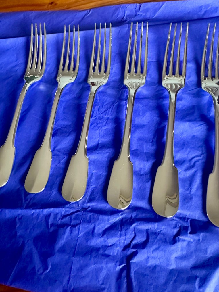 Christofle - 叉 (6) - 克鲁尼 - 鍍銀 #1.0