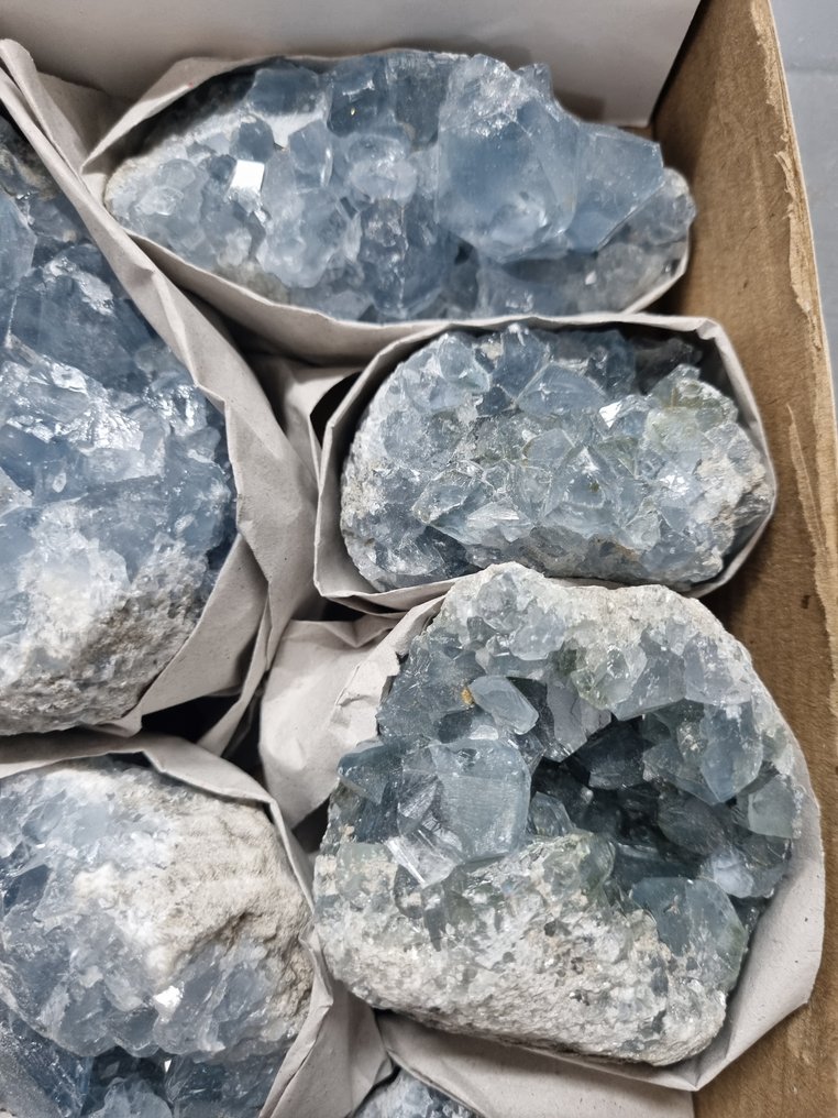 Big Lot HQ Κελεστίνη, Κελεστίτης Συστοιχίες 11,5 - 4,5 εκ. Σύμπλεγμα κρυστάλλων- 3.18 kg #3.2