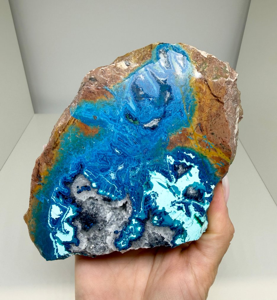 1060g Amazing SHATTUCKITE with QUARTZ &MALACHITE from Kaokoveld Plateau, Kunen, Namibia Specimen - Height: 12.5 cm - Width: 11.5 cm- 1060 g #2.1