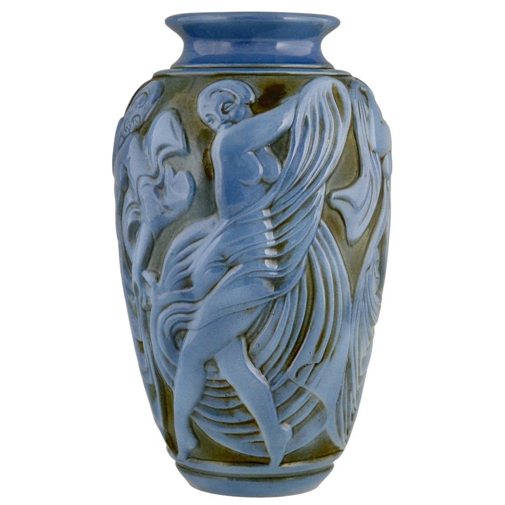 Mougin Frères - Georges Condé - Βάζο -  ART DECO  - Κεραμικό - Η Βάας συνάντησε τις χορεύτριες. #1.0