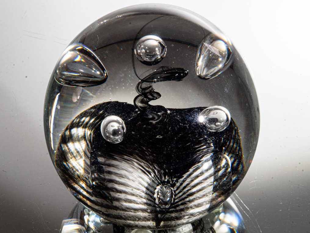 Caithness Glass - Margot Thomson - 纸镇 - "Parallel Lines" (1993) - Ø 7,8 cm - 玻璃 #2.1