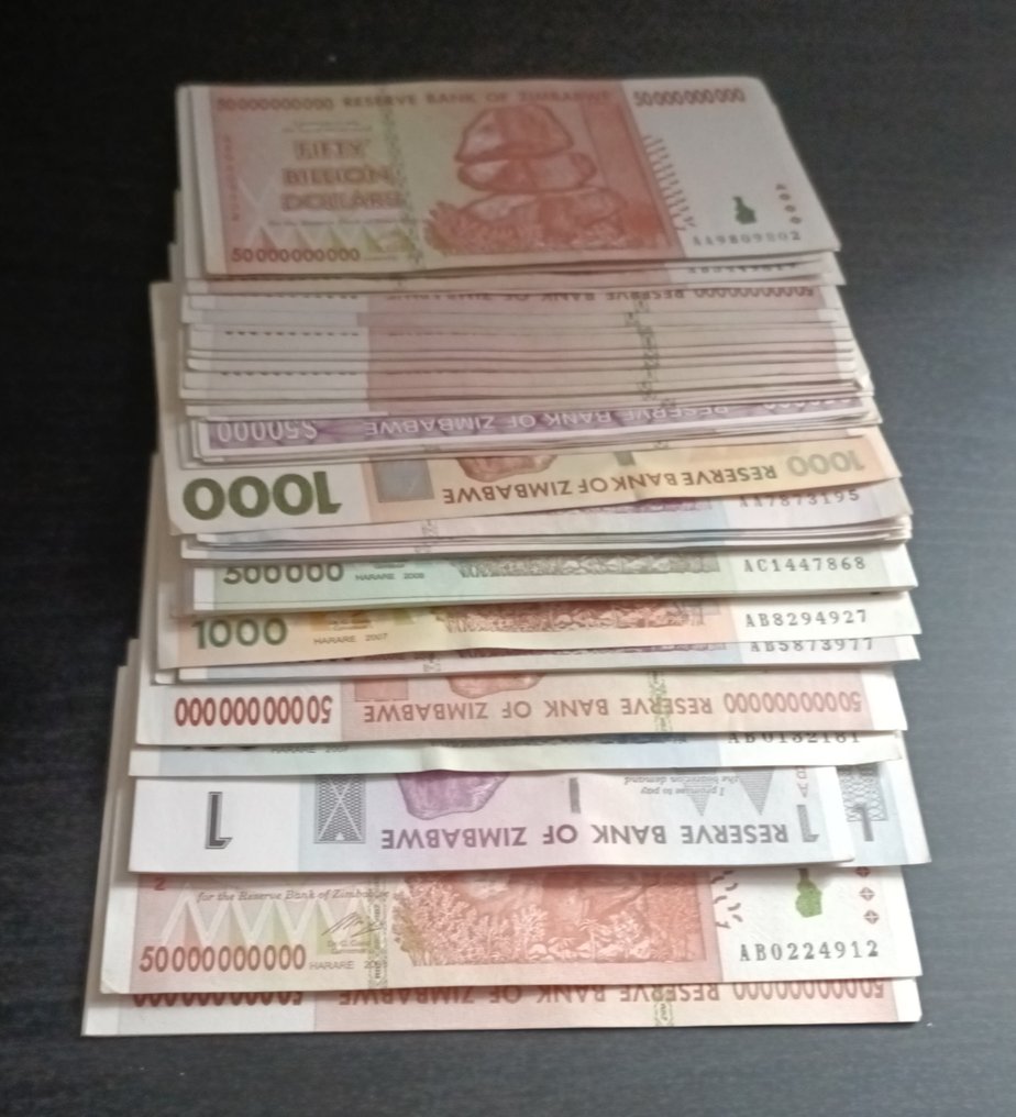 Simbabwe. - 100 Banknotes - various dates  (Ohne mindestpreis) #1.0