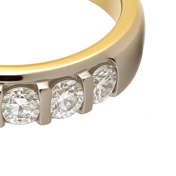 Δαχτυλίδι - 18 καράτια Λευκός χρυσός, Κίτρινο χρυσό -  0.40ct. tw. Διαμάντι (Φυσικό)  #1.0