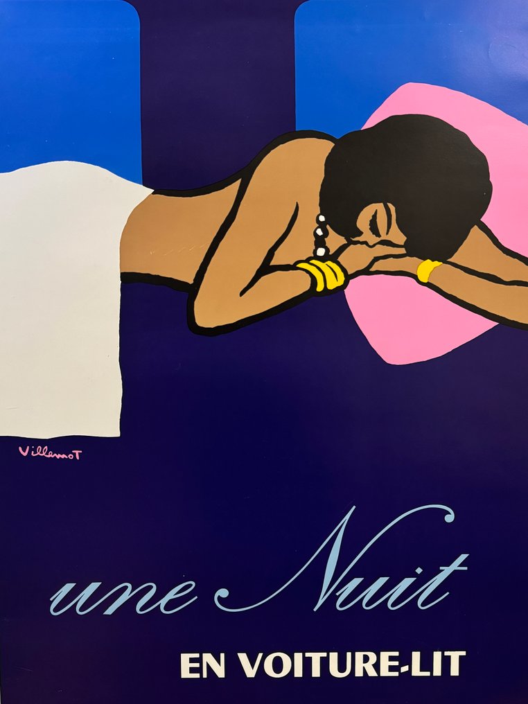 Bernard Villemot - Une nuit en voiture-lit (SNCF) "telato", 1980 #1.0